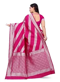 Kesariya Women's Zari Saree with Blouse (KE_Leriya_Pink)-thumb1