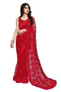 Kesariya Women's Embroidered Saree with Blouse (KE_Dabbang_Red)-thumb1