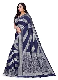 Kesariya Women's Zari Saree with Blouse (KE_Leriya_Blue)-thumb1