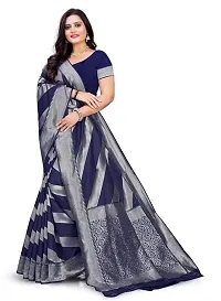 Kesariya Women's Zari Saree with Blouse (KE_Leriya_Blue)-thumb3