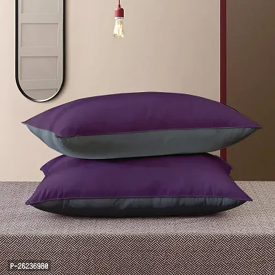 Stylish Purple Velvet Solid Pillow Pack Of 2-thumb0
