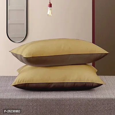 Stylish Beige Velvet Solid Pillow Pack Of 2-thumb0