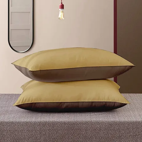 Stylish Beige Velvet Solid Pillow Pack Of 2
