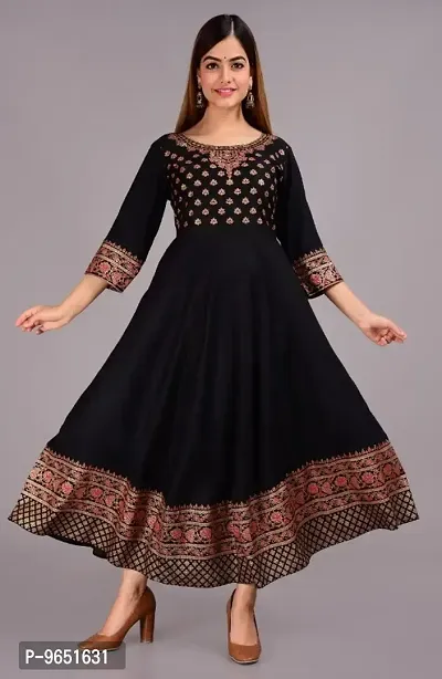 Fancy Rayon Anarkali Kurti For Women-thumb0