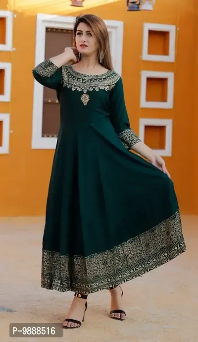 Fancy Rayon Anarkali Kurti For Women