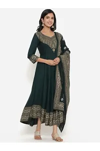 Women Rayon Printed Anarkali Kurta  Duptta Set-thumb3