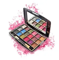 Combo Mini Eye Shadow Palette 18 Bright Shimmery Colors , Provide Brush To Apply , Blender  Long Lasting Red Matte Lipstick-thumb3