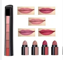 Combo Of Mini 18 Shimmer Eye Shadow Pellet, 5 in 1 Matte Lipstick , Lip Enhancing Gel Lipstick Non transferrable Long Lasting-thumb1