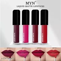 Combo of  Red  Nude Matte Mini Liquid Lipstick | Rich Look | Superior Extra Long Lasting | Water Proof  Smudge Proof | Combo Pack of 4-thumb1