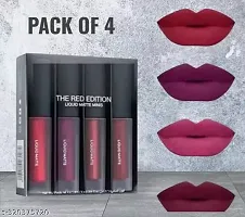 Combo of  Red  Nude Matte Mini Liquid Lipstick | Rich Look | Superior Extra Long Lasting | Water Proof  Smudge Proof | Combo Pack of 4-thumb1