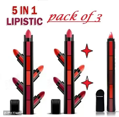 MANISLAP  Professional Long Lasting 5 in 1 Matte Lipstick , Combo Pack of 3 Lipstick Pink Shades, Waterproof  Smudgeproof