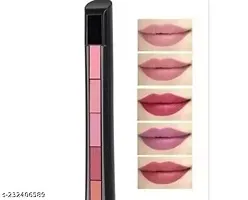 Professional Long Lasting 5 in 1 Matte Lipstick , Combo Pack of 2 Lipstick Pink Shades-thumb1