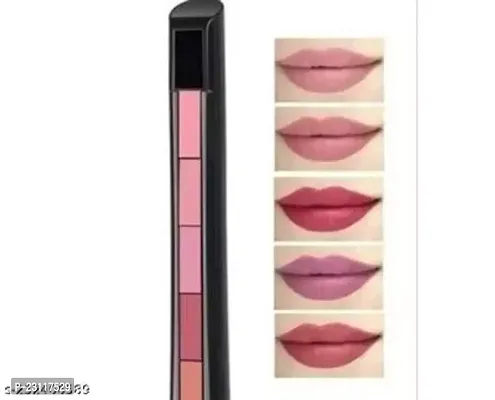 Professional Long Lasting 5 in 1 Matte Lipstick , Combo Pack of 2 Lipstick Pink Shades-thumb2