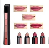 MANISLAP Combo Pack of 5in 1 Matte Pink Shade Lipstick , Kajal  Lip Gel Balm, Lip care , Lipstick-thumb1