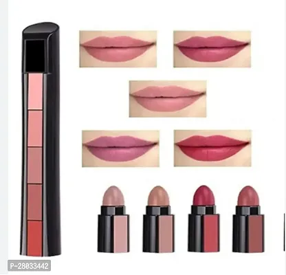 MANISLAP Combo Pack of 5in 1 Matte Pink Shade Lipstick , Kajal  Lip Gel Balm, Lip care , Lipstick-thumb2