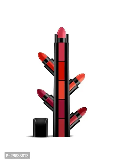 MANISLAP  Combo of 5 in 1 Matte Lipstick RED  Pink Shade. Waterproof, Long Stay,-thumb3