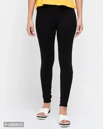 Fabulous Black Cotton Lycra Leggings For Women-thumb0