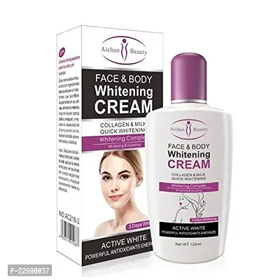 Face and body whitening cream collagenand milk