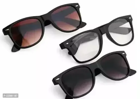 Fabulous Multicoloured Plastic Oval Sunglasses For Men Pack Of 3