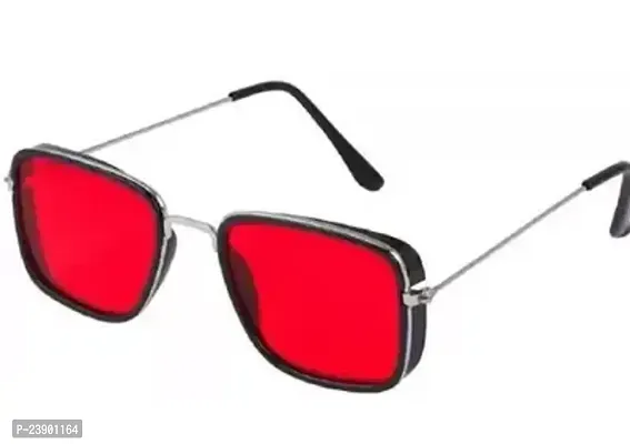 Fabulous Red Plastic Oval Sunglasses For Men Pack Of 1