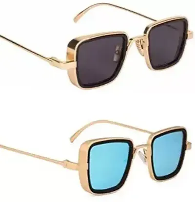 Fabulous Aluminium Oval Sunglasses For Men Pack Of 2