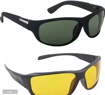 Fabulous Multicoloured Plastic Oval Sunglasses For Men Pack Of 2