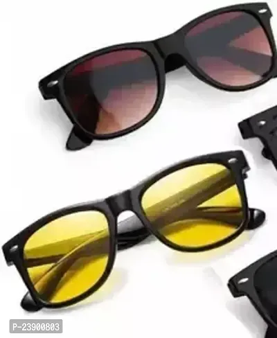 Fabulous Multicoloured Plastic Oval Sunglasses For Men Pack Of 2-thumb0