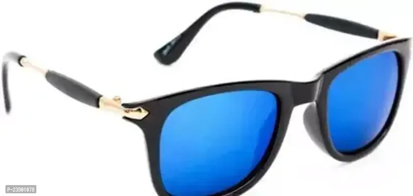 Fabulous Blue Plastic Oval Sunglasses For Men Pack Of 1