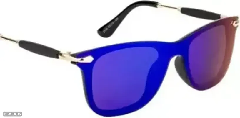 Fabulous Blue Plastic Oval Sunglasses For Men Pack Of 1