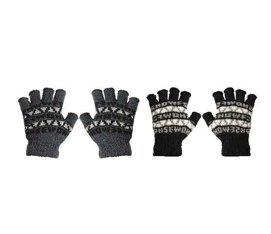 Northern Miles Fingerless Winter Gloves For Men Pack of 2