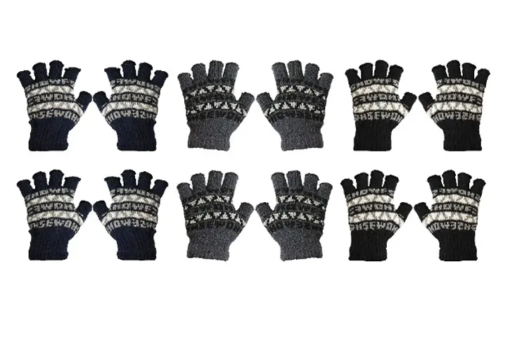 Comfort Warm Woolen Finger cut Gloves For Women Pack of