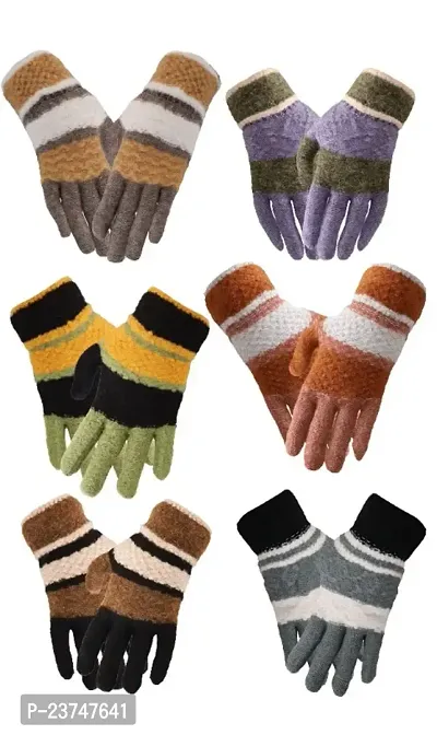 Northern Miles Multicolor Winter Gloves For Women Pack of 6-thumb0