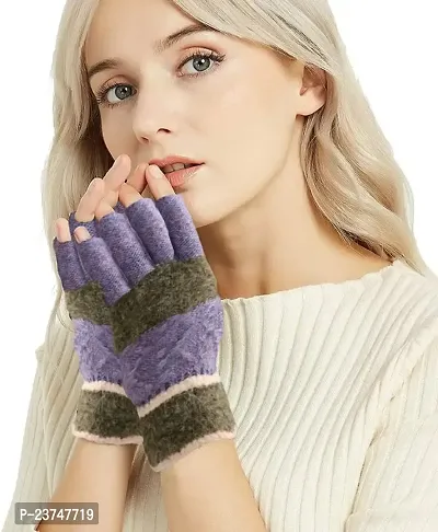 Northern Miles Multicolor Fingerless Winter Gloves For Women Pack of 2-thumb2