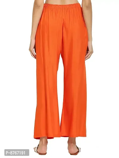 ROCKSY Combo of 2 Women/Girls Regular Fit Flared Relaxed,Wide Leg Non-Transparent Cotton Blend Rayon Fabric Palazzo; Size XS - 2XL; Waist:26-36inch-thumb2