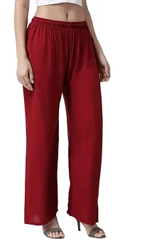 ROCKSY Combo of 2 Women/Girls Regular Fit Flared Relaxed,Wide Leg Non-Transparent Cotton Blend Rayon Fabric Palazzo; Size XS - 2XL; Waist:26-36inch-thumb4