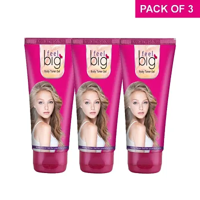 Leefordrsquo;s 50g (Pack Of 3) Feel Big Body Toner Gel - Herbal Actives, For Natural  Wholesome Growth Experience.