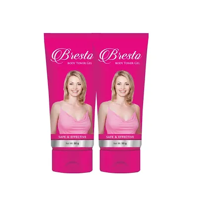 Bresto Body Toner Gel 50gm each (Pack of 2) - Womenrsquo;s Breast Cream for Develops, Tightens, and Reshapes the Curves Helps to Gain Growth.