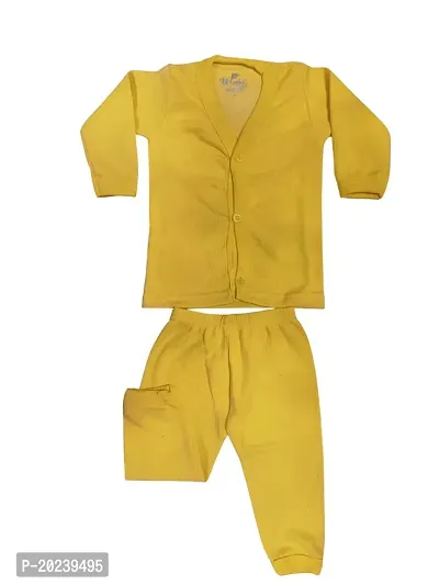 U-Light? Thermal Night Suit - Full Sleeves, Printed, Collared Neck, Winter Wear for Girls, Boys (3-6 Months, Combo)-thumb3