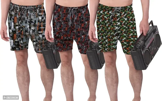 U-Light? Men's Stylish Shorts | Burmuda for Mens Multicolored Combo Pack of 3- Medium
