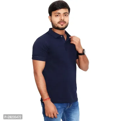 U Light? Men's Polo Casual Regular Fit Solid Polo Collar Neck T-Shirt-thumb3