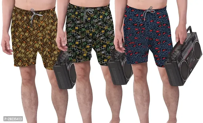 U-Light? Men's Stylish Shorts | Burmuda for Mens Multicolored Combo Pack of 3