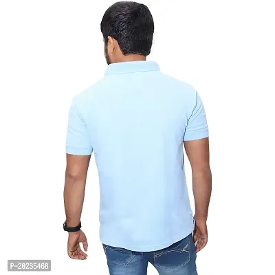 U Light? Men's Polo Casual Regular Fit Solid Polo Collar Neck T-Shirt-thumb2