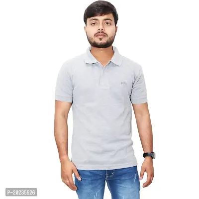 U Light? Men's Polo Casual Regular Fit Solid Polo Collar Neck T-Shirt