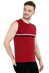 Men's Cotton Color Block Sleeveless T-Shirt Combo Pack 2 (X-Large, Red  Yellow)-thumb3