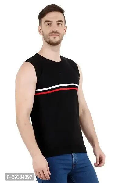 Men's Cotton Color Block Sleeveless T-Shirt Combo Pack 2 (Small, Yellow  Black)-thumb3