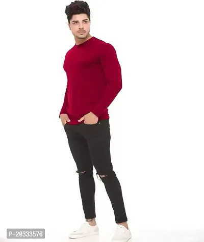 BS Fashion Men's Solid Slim Fit Full Sleeve T-Shirt Combo (Pack of 2) (Medium, Black  Yellow)-thumb4
