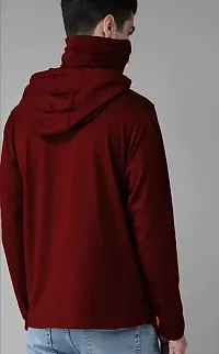 BS Fashion mask Men Solid Hooded Neck Maroon T-Shirt (Medium, Maroon)-thumb1