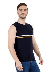 Men's Cotton Color Block Sleeveless T-Shirt Combo Pack 2 (X-Large, Yellow  Blue)-thumb4