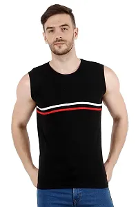 Men's Cotton Color Block Sleeveless T-Shirt Combo Pack 2 (X-Large, Yellow  Black)-thumb1