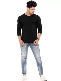 BS Fashion Men's Solid Slim Fit Full Sleeve T-Shirt Combo (Pack of 2) (Large, Black  Red)-thumb4